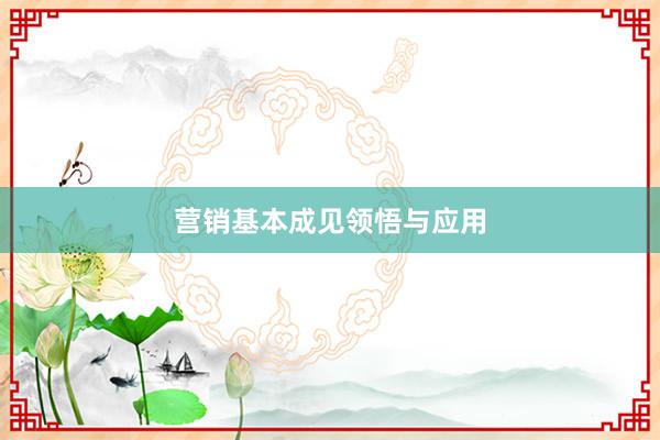 营销基本成见领悟与应用